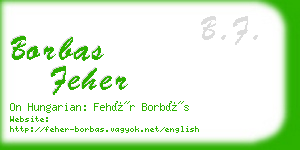 borbas feher business card